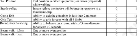 Modified Neurological Severity Scoring Mnss Task Description Success Download Scientific