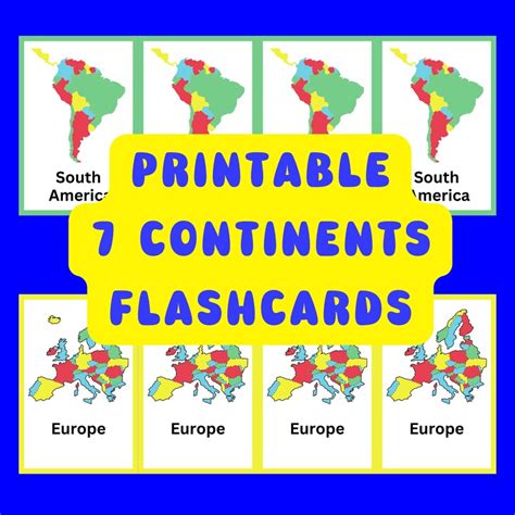 Continents And Oceans Flashcards Printables World Geography Card Game