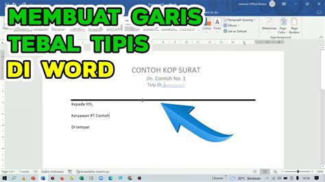 Cara Membuat Garis Double Garis Tebal Tipis Di Word Biasanya Untuk