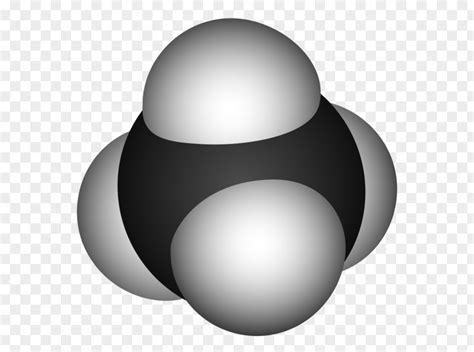 Methane Molecule Covalent Bond Space Filling Model Chemical Png Image