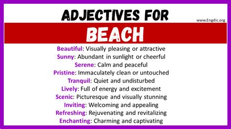 Best Words To Describe Beach Adjectives For Beach Engdic