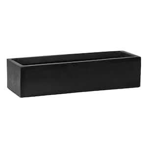 Potterypots Balcony Slim Low Extra Small In W Black Fiberstone