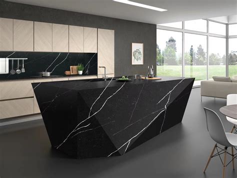 Engineered Quartz FC813 Calacatta Black Thunder For Countertops