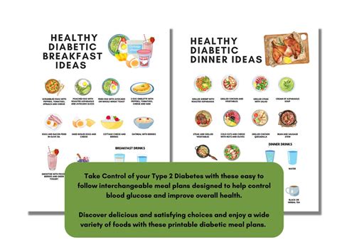 Type 2 Diabetes Meal Plan Printable Handout For Healthy Diabetic Meals