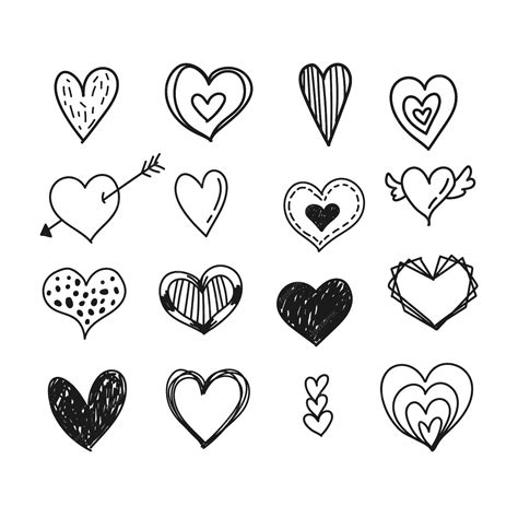 Free Vector Hand Drawn Heart Doodle Illustration