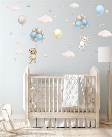 Hot Air Balloon Nursery Wall Decal Personalized Name Etsy