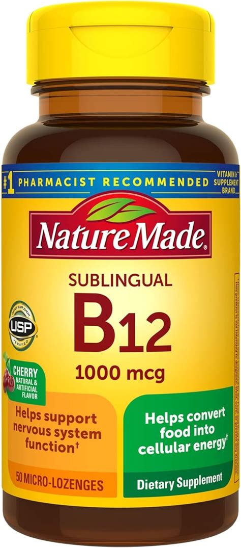 Nature Made Sublingual Vitamin B12 1000 Mcg Dietary Supplement For Energy