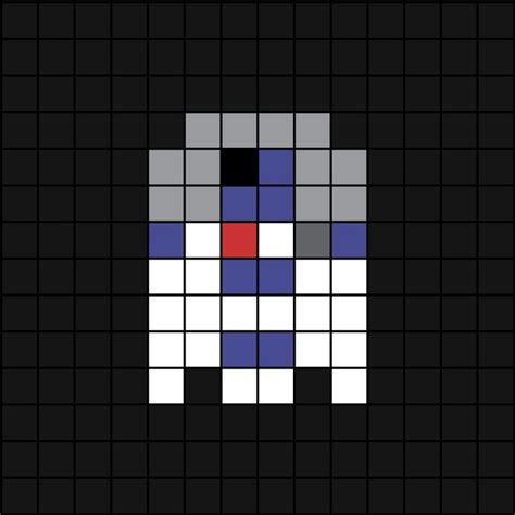 A Small Pixel Art Template Of The R D Droid From Star Wars Melt