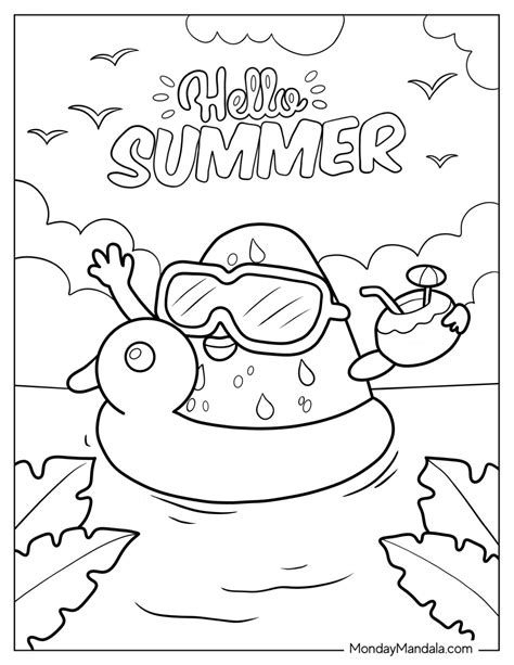 38 Summer Coloring Pages Free Pdf Printables In 2024 Summer