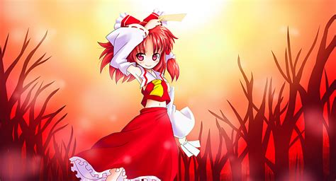 Touhou Miko Hakurei Reimu Detached Sleeves Games Free Wallpaper