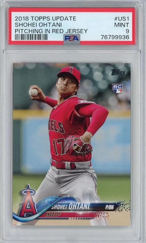 Graded 2018 Topps Update Shohei Ohtani Us1 Pitching Rookie