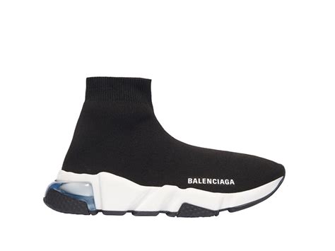 Balenciaga Speed Clear Sole Sneaker Black White W