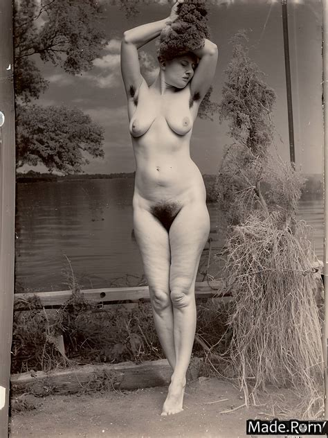 Porn Image Of Saggy Tits Woman Hairy Nude Full Shot Vintage Lake Created By AI