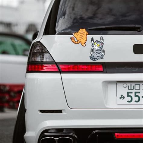 Calcomanía de vinilo para raspar el auto diseño de tres gatos