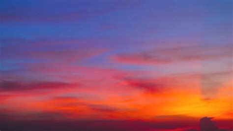 Colorful Sunset Blue Red Orange Yellow Sky With Orange Cloud 13827919