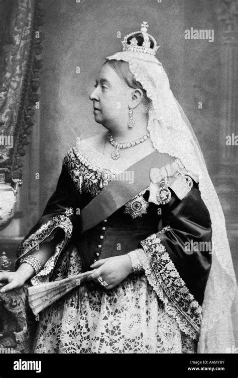 Portrait Profile Queen Victoria Ruled From 1837 1901 England Stock