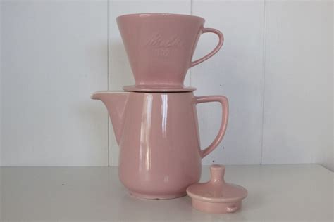 Cafeti Re Rose Melitta Et Son Porte Filtre Ann Es Vintage