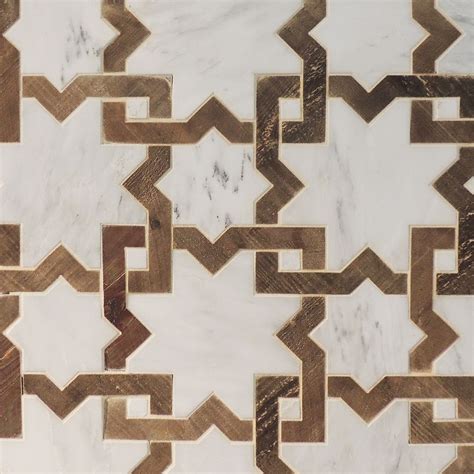 French Oak And Calacatta Marble Mosaic Stone Mosaic Floor Patterns