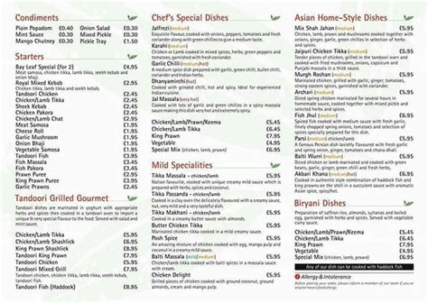 BAYLEAF INDIAN TAKEAWAY, Drighlington - Menu, Prices & Restaurant ...