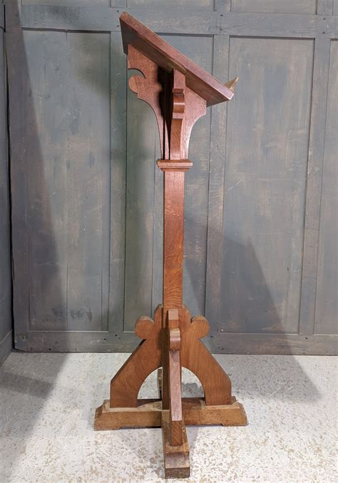 Mid Century Classic Oak Pedestal Church Lectern Ambo Sold Antique