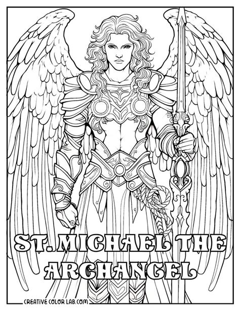 Saint Michael The Archangel Coloring Page In 2024 Coloring Pages