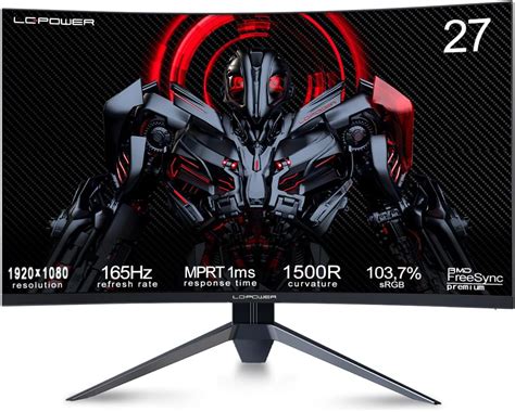 Gawfolk 27 Ecran PC Gaming Incurvé 1800R Moniteur PC Dalle VA