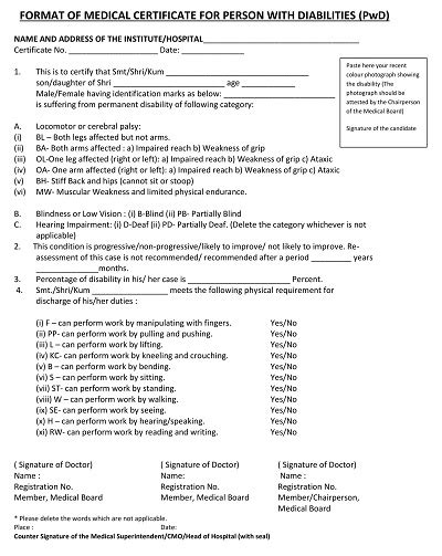 38 Free Printable Certificate Of Disability Templates Pdf Ms Word Template Republic