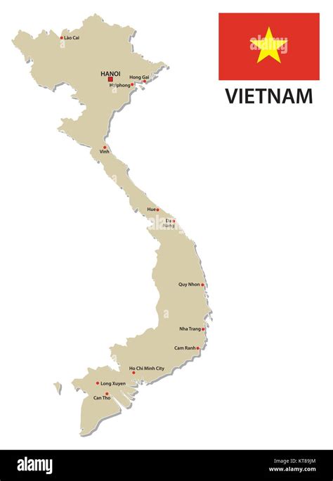 Vietnam Vector Map With Flag Stock Vector Image Art Alamy