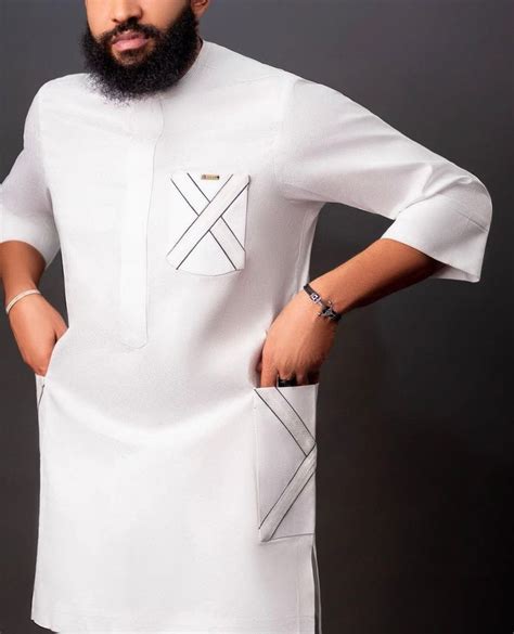 Two Piece White Kaftan African Men Wears Nigerian Men Etsy Canada Latest African Men Fashion