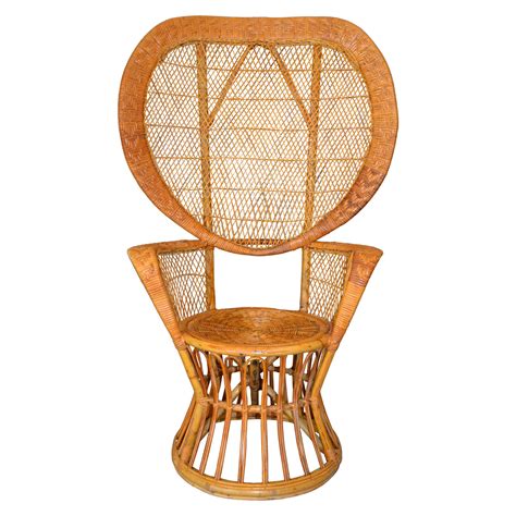 Mid Century Modern Wicker Rattan Peacock Chair At 1stdibs