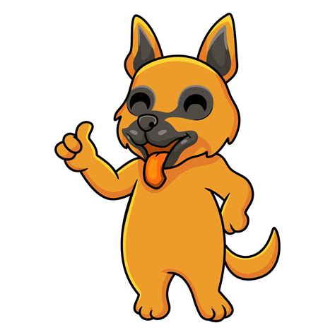 Cute german shepherd dog cartoon giving thumb up 15380665 Vector Art at