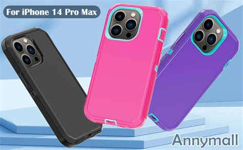 Annymall For Iphone 14 Pro Max Case With 2 Screen Protector Heavy Duty Shockproof