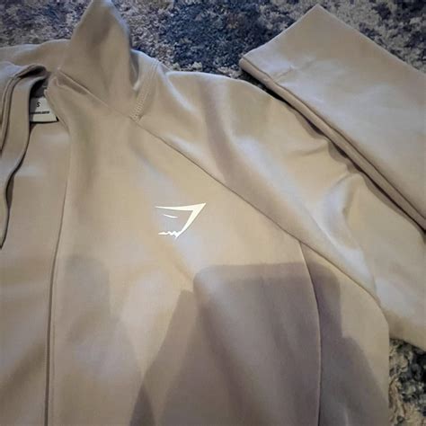 Tan Gymshark Zip Up Depop