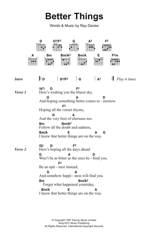 Better Things by The Kinks - Guitar Chords/Lyrics - Guitar Instructor