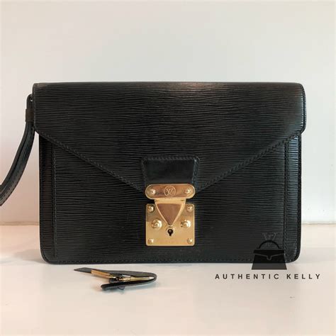 Louis Vuitton Epi Pochette Sellier Dragonne Clutch Black Authentickelly