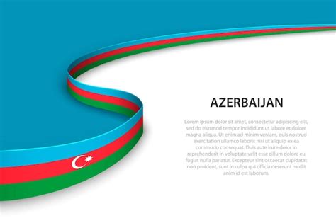 Premium Vector Wave Flag Of Azerbaijan With Copyspace Background