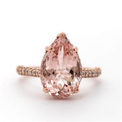 Pink Morganite Diamond Ring Etsy