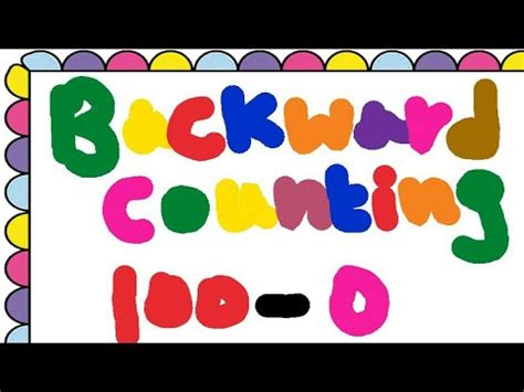 BackWard Counting 100 To 0 L Reverse Counting 100 To 0 L Back Counting