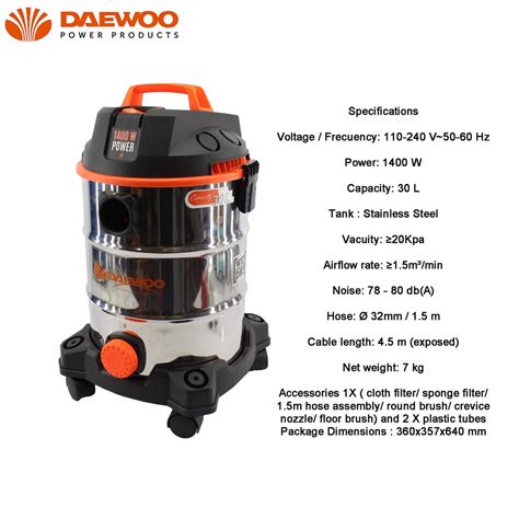 Diy Online4u Daewoo Vacuum Cleaner 30l Wet And Dry Vacuum Cleaner