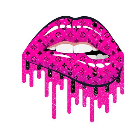 Fashion Pink Drip Lips Svg Etsy