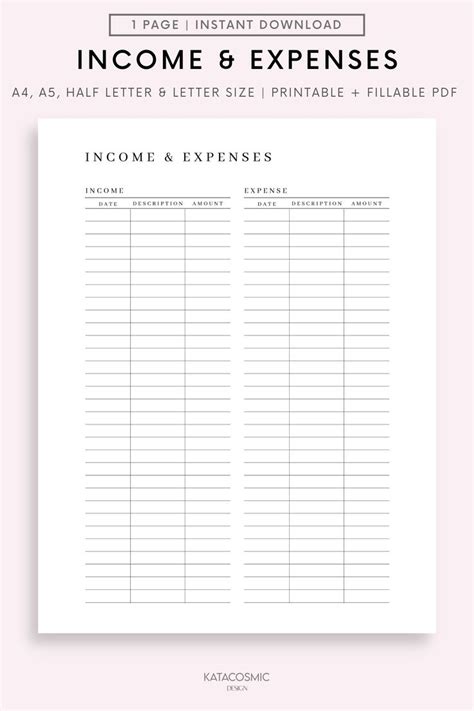 Income And Expense Tracker Income Tracker Expense Tracker Income