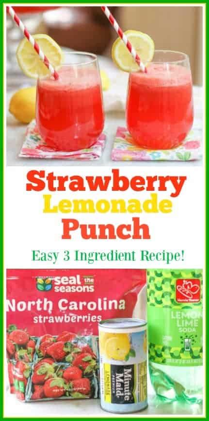 Strawberry Lemonade Punch Non Alcoholic Punch A Forks Tale