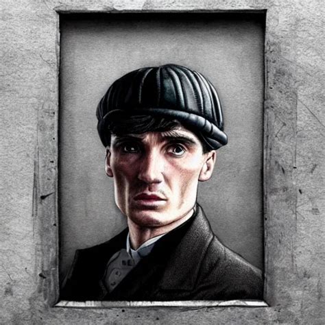 A Portrait Of Thomas Shelby From The Peaky Blinders In Stable