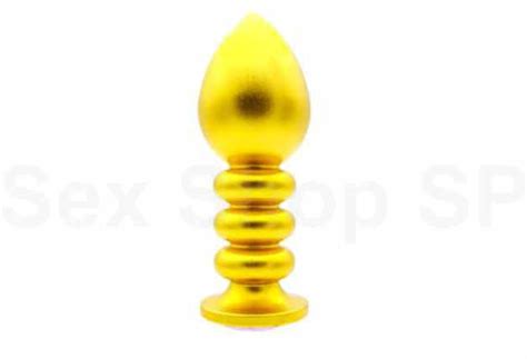 Prazer Anal Plug Anal Dourado Lust Metal Screw Amarelo Adão Eva Adao