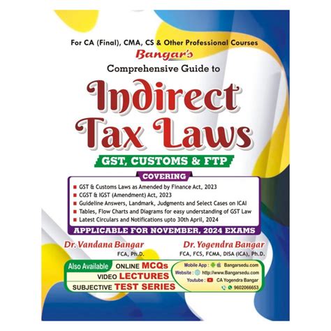 Aadhya Prakashan CA Final Comprehensive Guide On Indirect Tax Laws By