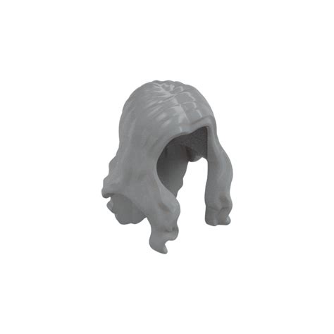 LEGO Medium Stone Gray Wavy Long Hair With Parting 33461 95225