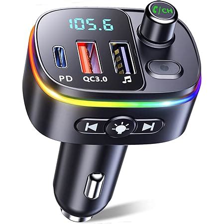 Lencent Trasmettitore Fm Bluetooth Auto Adattatore Radio Auto Con