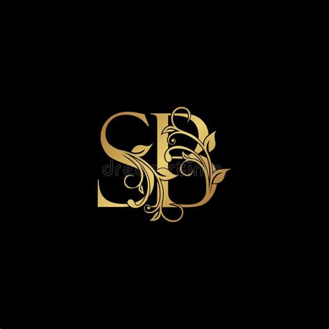 Golden Floral Letter S And B Sb Logo Icon Luxury Alphabet Font