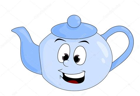 Cartoon Illustration Of Funny Teapot Isolated On White Stock Vector