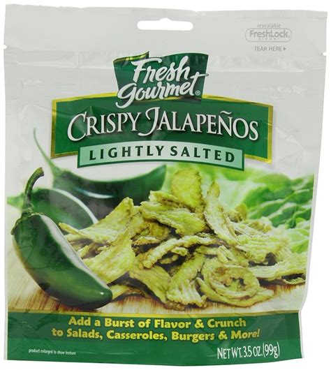 Fresh Gourmet Crispy Lightly Salted Jalapenos Low Carb Crunchy Snack And Salad Topper 3 5